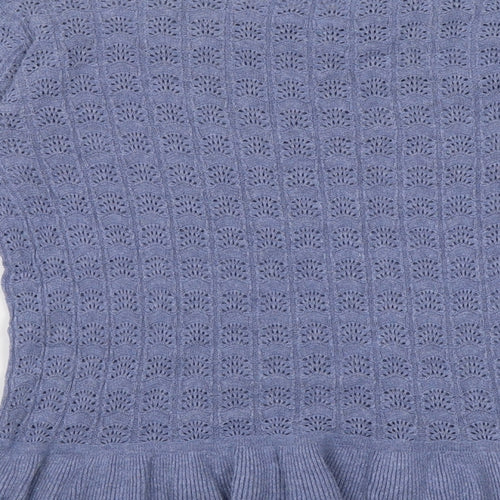 NEXT Womens Black Crew Neck  Cotton Tunic Jumper Size 10