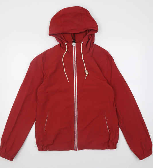 Front view of Next men’s red jacket, size S, zip