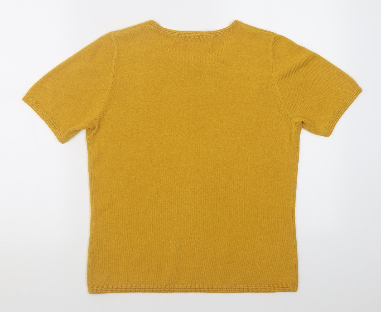 Marks and Spencer Womens Yellow Crew Neck  Acrylic Pullover Jumper Size 12