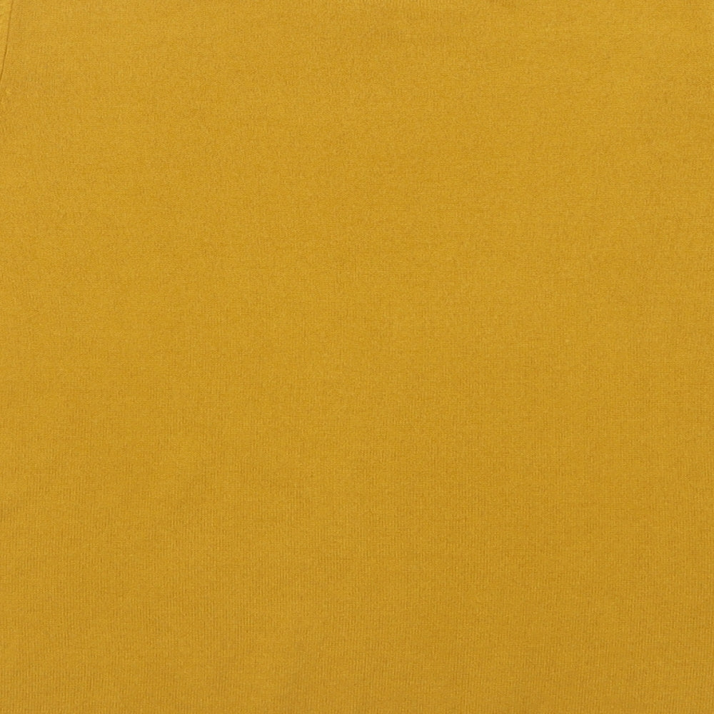 Marks and Spencer Womens Yellow Crew Neck  Acrylic Pullover Jumper Size 12