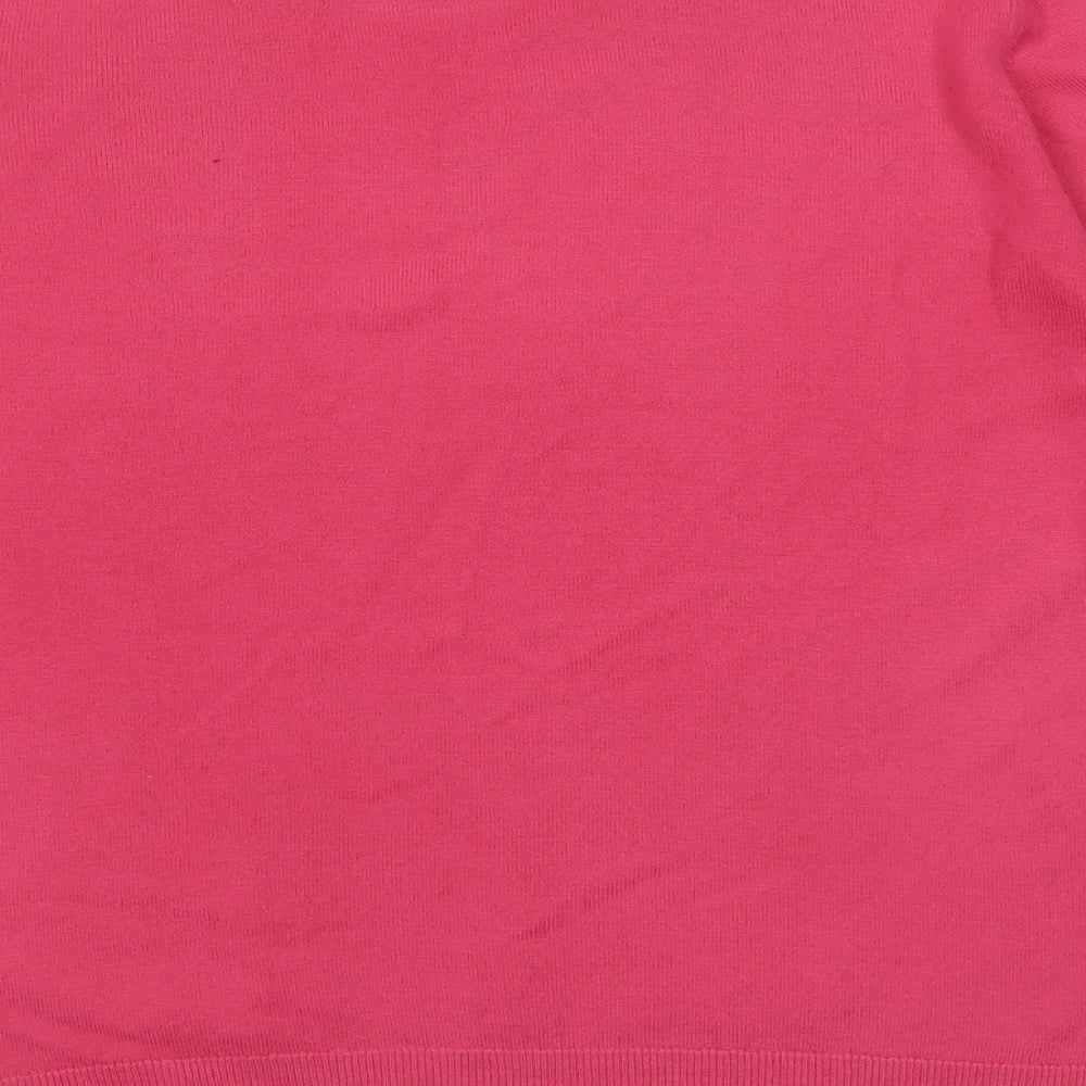 Marks and Spencer Womens Pink High Neck  Acrylic Pullover Jumper Size 14