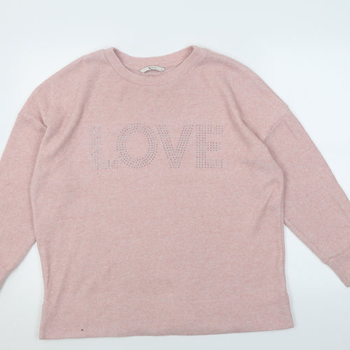 TU Womens Pink Crew Neck  Polyacrylate Fibre Pullover Jumper Size 16