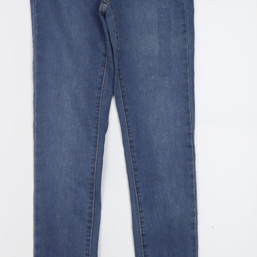 Primark Womens Blue  Cotton Skinny Jeans Size 6 L29 in Regular Button