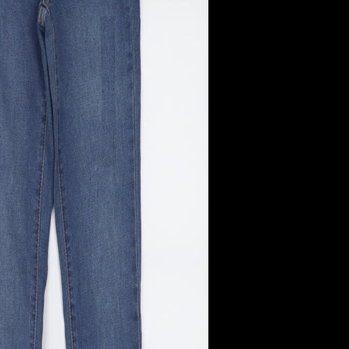 Primark Womens Blue  Cotton Skinny Jeans Size 6 L29 in Regular Button