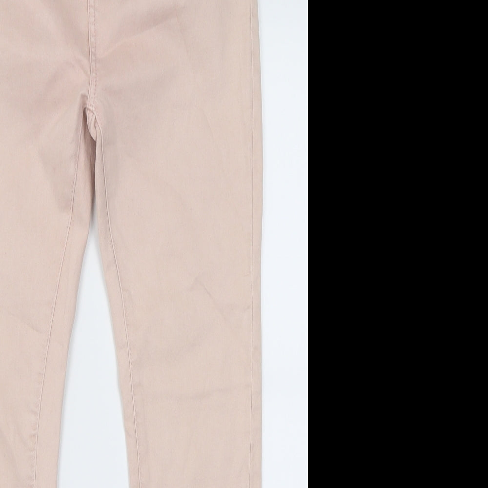 Peacocks Womens Pink  Cotton Skinny Jeans Size 14 L29 in Regular Button