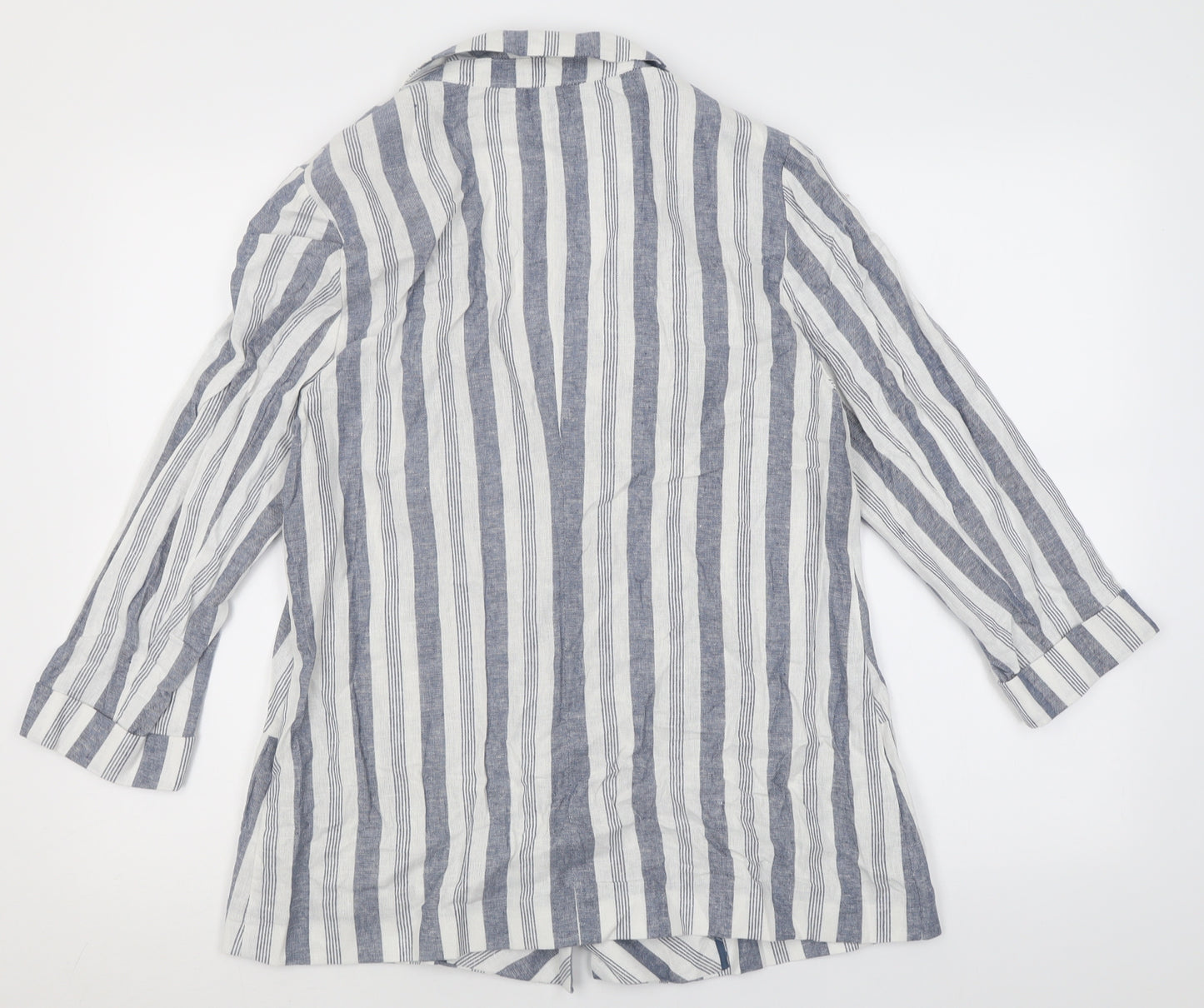 Nutmeg Womens Blue Striped  Jacket Blazer Size 14  Button