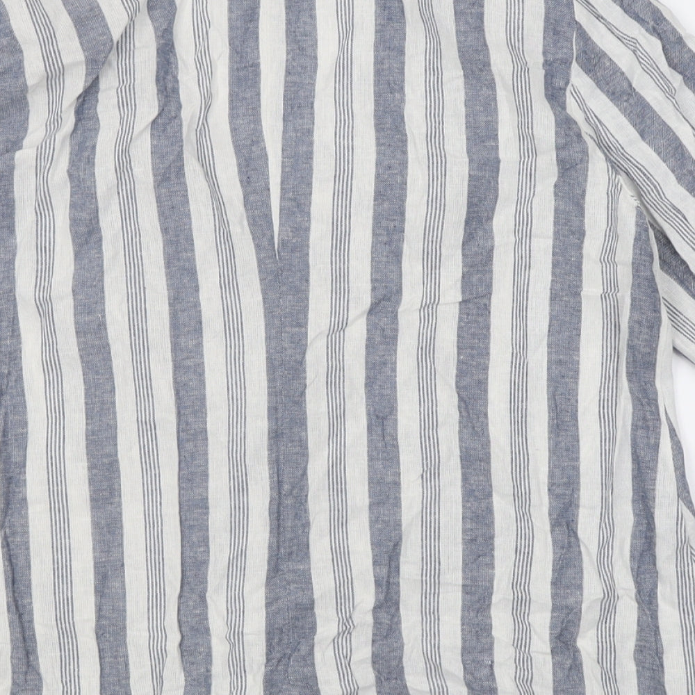 Nutmeg Womens Blue Striped  Jacket Blazer Size 14  Button