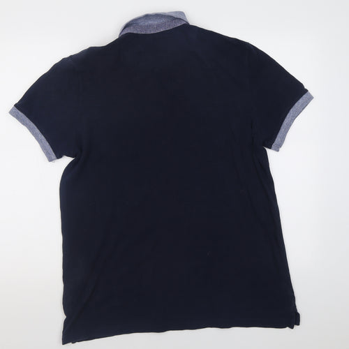 urban jeans Mens Blue  Cotton  Polo Size L Collared Button