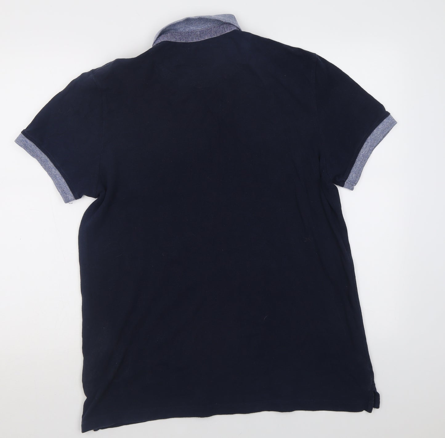 urban jeans Mens Blue  Cotton  Polo Size L Collared Button