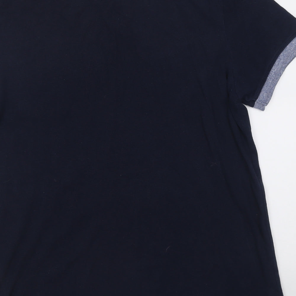 urban jeans Mens Blue  Cotton  Polo Size L Collared Button