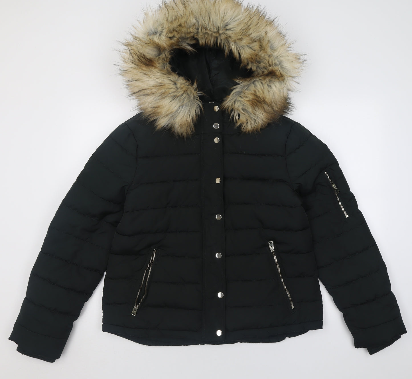 Topshop Womens Green   Overcoat Coat Size 16  Zip