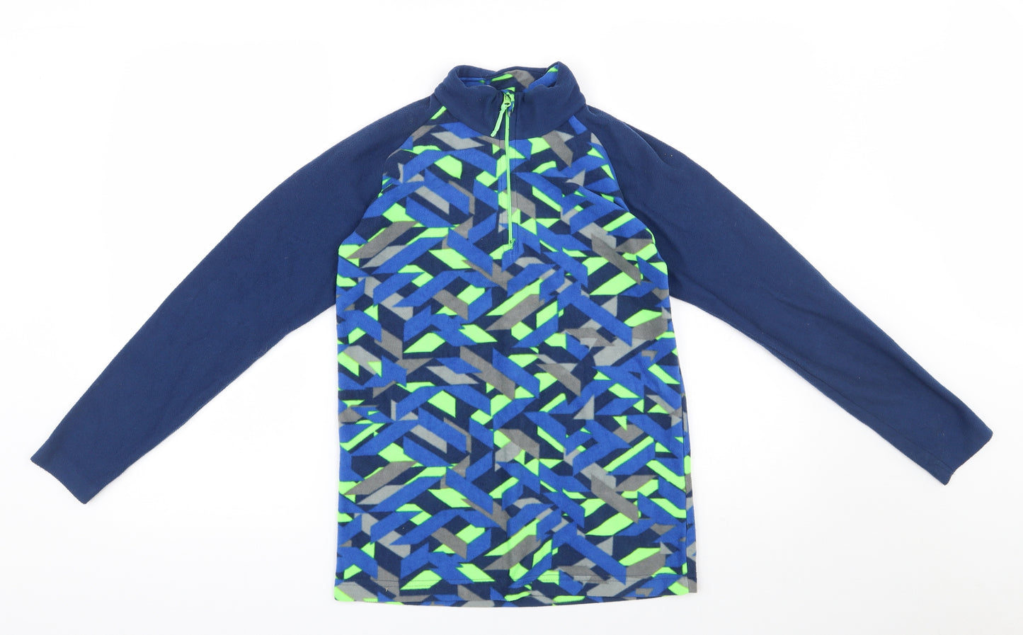 Mountain Warehouse Boys Blue Geometric 100% Polyester Pullover Sweatshirt Size 11-12 Years  Zip
