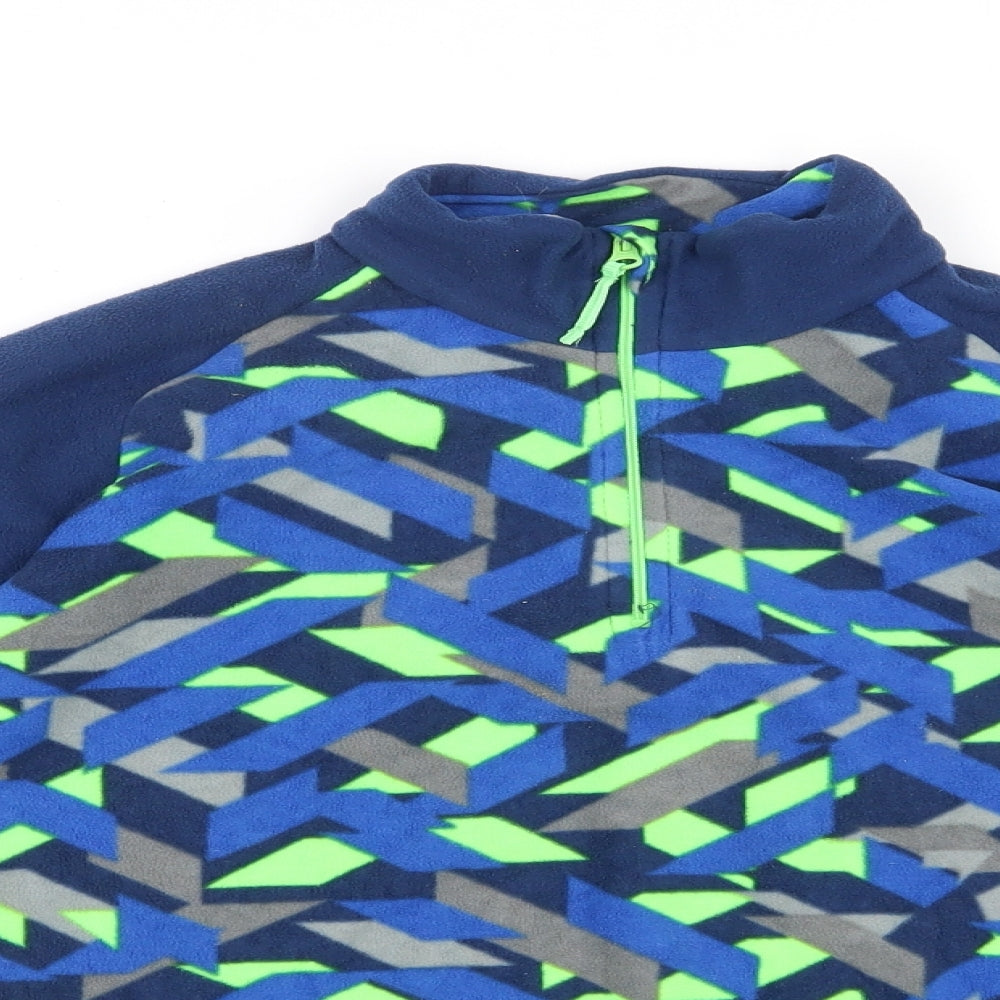 Mountain Warehouse Boys Blue Geometric 100% Polyester Pullover Sweatshirt Size 11-12 Years  Zip