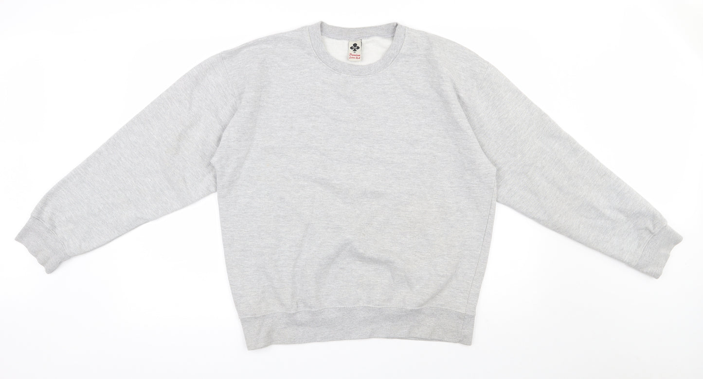 Club Mens Grey  Cotton Pullover Sweatshirt Size M