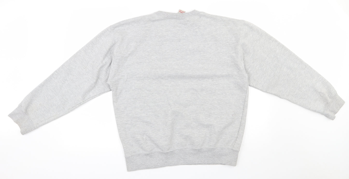 Club Mens Grey  Cotton Pullover Sweatshirt Size M