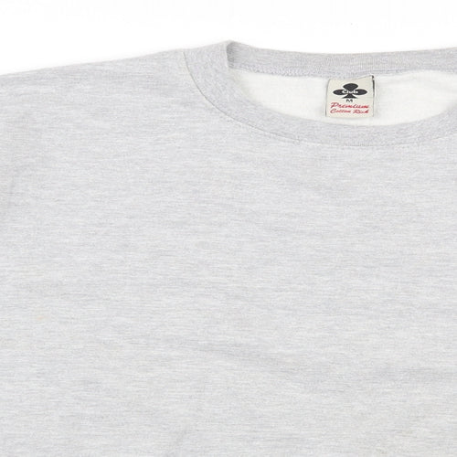 Club Mens Grey  Cotton Pullover Sweatshirt Size M
