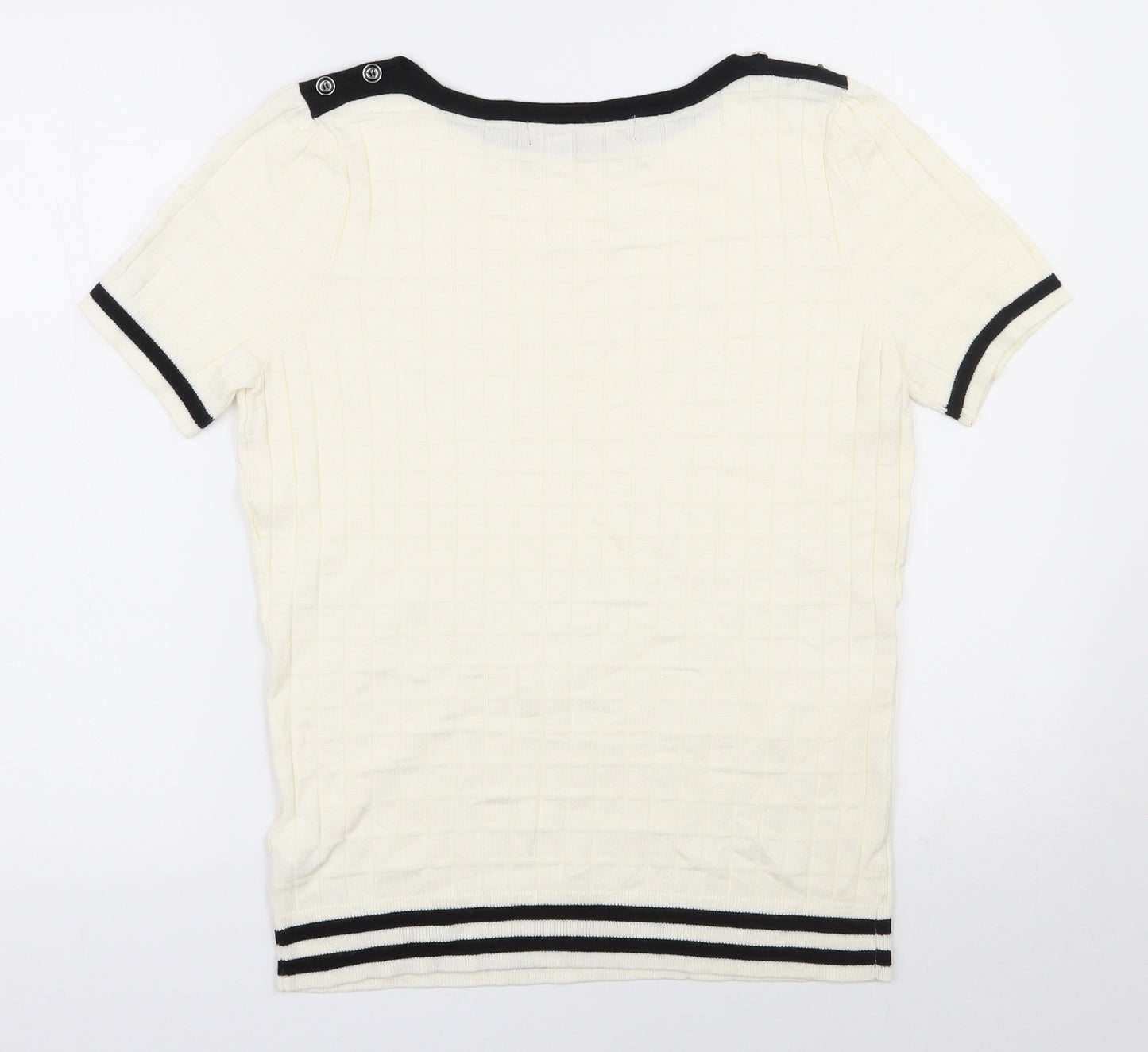 Principles Womens Ivory Boat Neck  Viscose Pullover Jumper Size 14