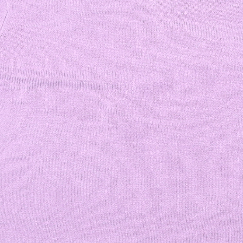 bm Collection Womens Purple Round Neck  Acrylic Pullover Jumper Size L
