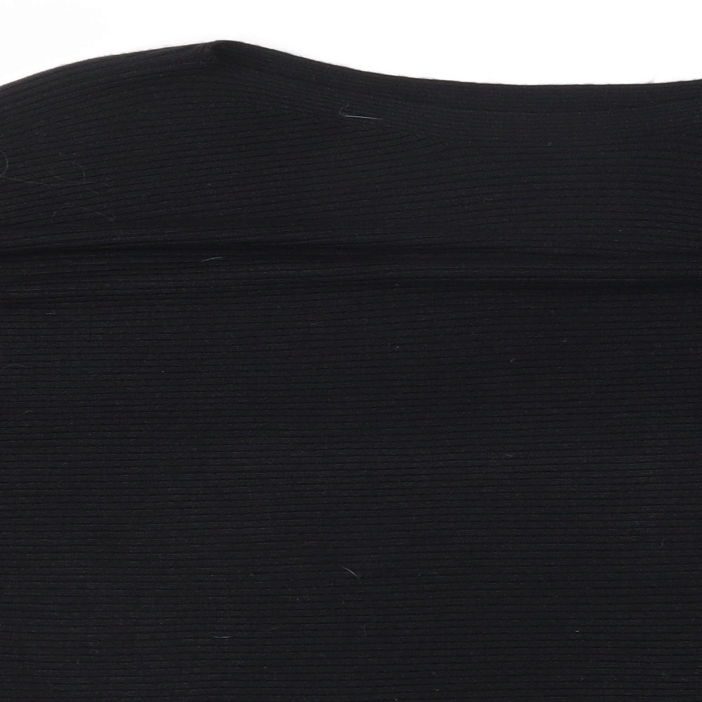 Debenhams Womens Black Round Neck  Acrylic Henley Jumper Size 16