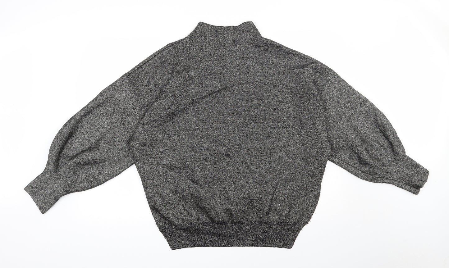 H&M Womens Black High Neck  Viscose Pullover Jumper Size M