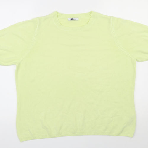 Marks and Spencer Womens Yellow Round Neck  Acrylic Pullover Jumper Size 18