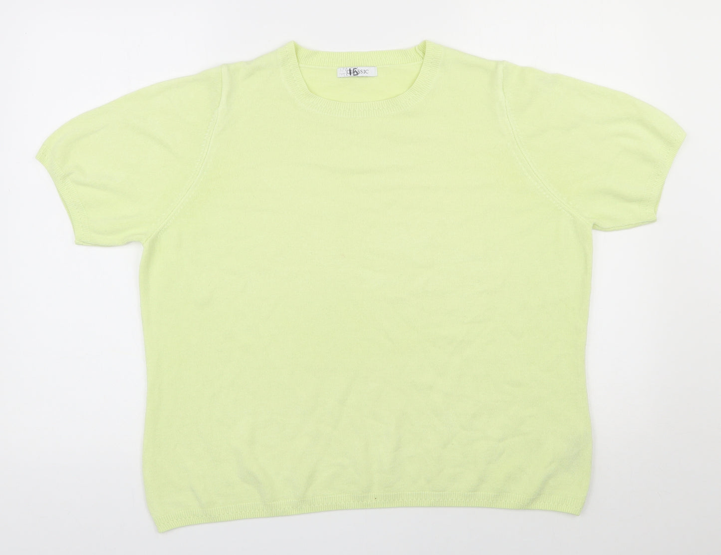 Marks and Spencer Womens Yellow Round Neck  Acrylic Pullover Jumper Size 18
