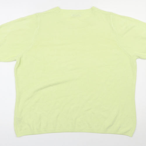 Marks and Spencer Womens Yellow Round Neck  Acrylic Pullover Jumper Size 18