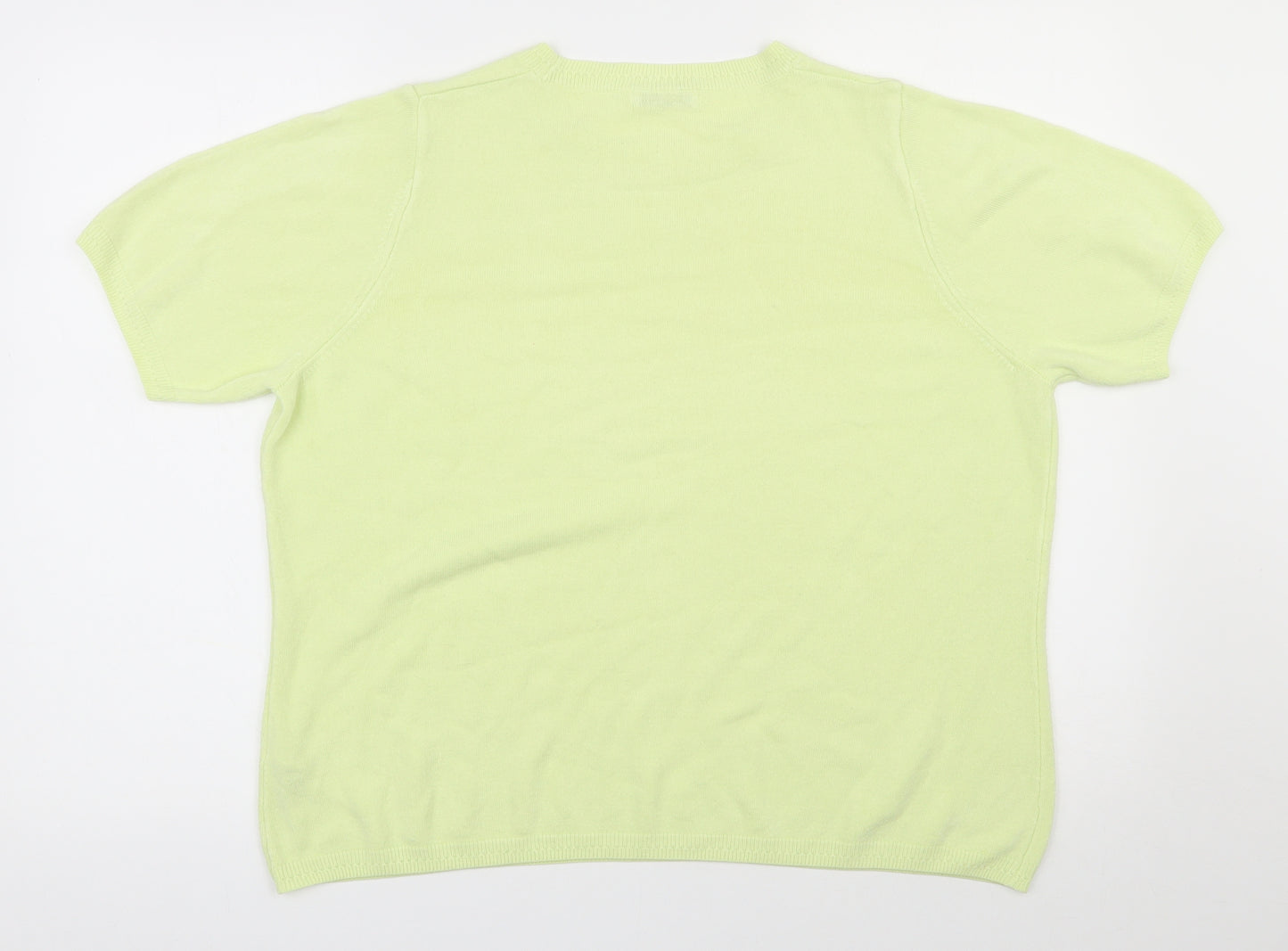 Marks and Spencer Womens Yellow Round Neck  Acrylic Pullover Jumper Size 18