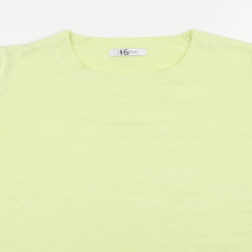 Marks and Spencer Womens Yellow Round Neck  Acrylic Pullover Jumper Size 18