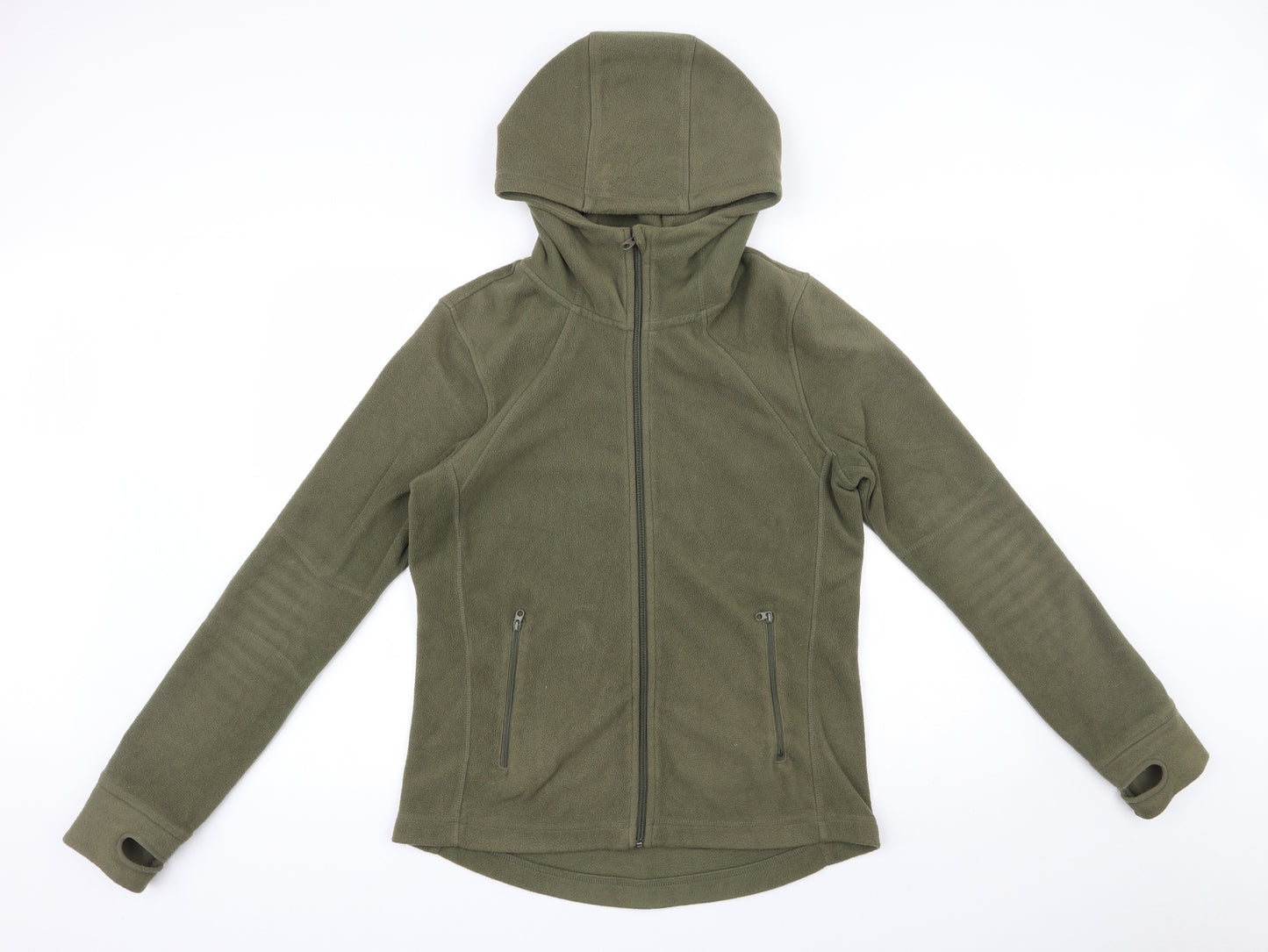H&M Womens Green  100% Polyester Full Zip Sweatshirt Size M  Zip