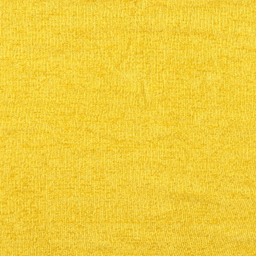 TU Womens Yellow Round Neck  Acrylic Pullover Jumper Size 8