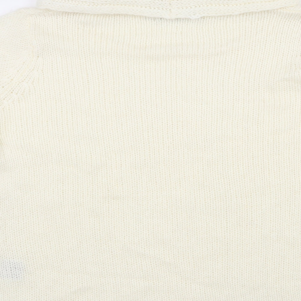 Isle Womens Ivory Roll Neck  Acrylic Pullover Jumper Size 18