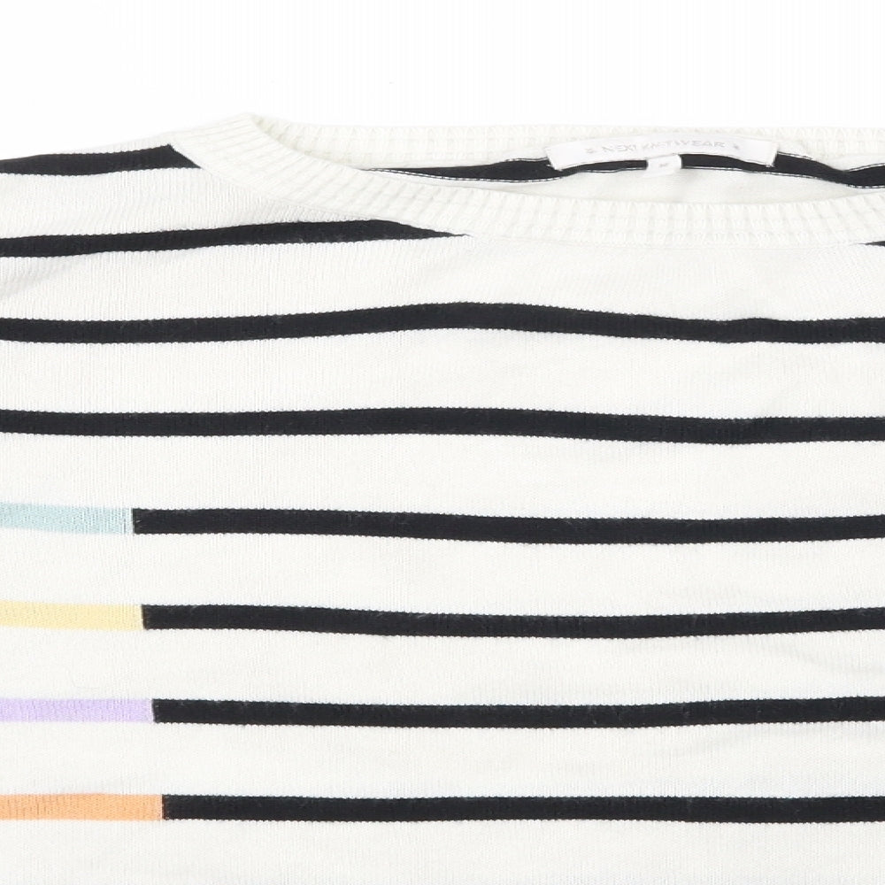 NEXT Womens Multicoloured Round Neck Striped Acrylic Pullover Jumper Size M