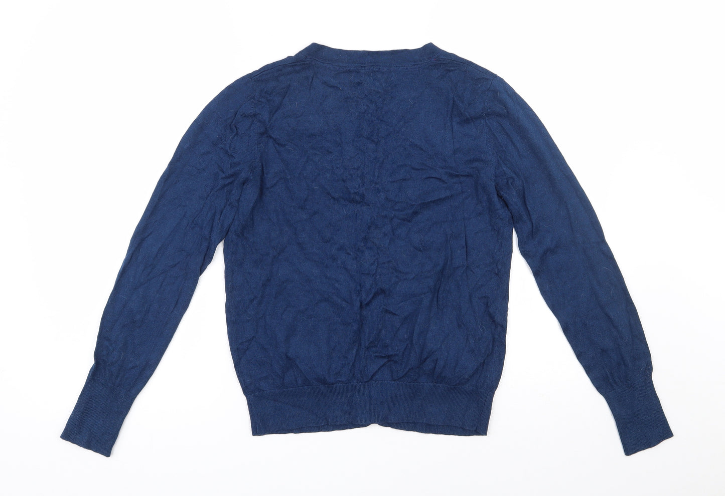 Dickins & Jones Womens Blue Scoop Neck  Viscose Cardigan Jumper Size M