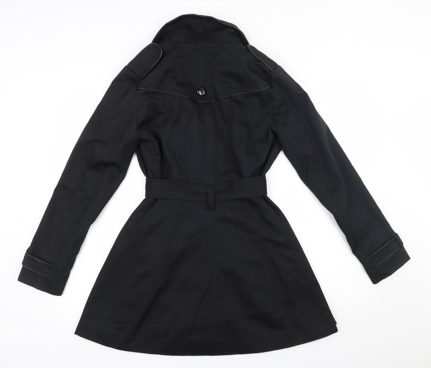 New Look Womens Black   Trench Coat Coat Size 10  Button