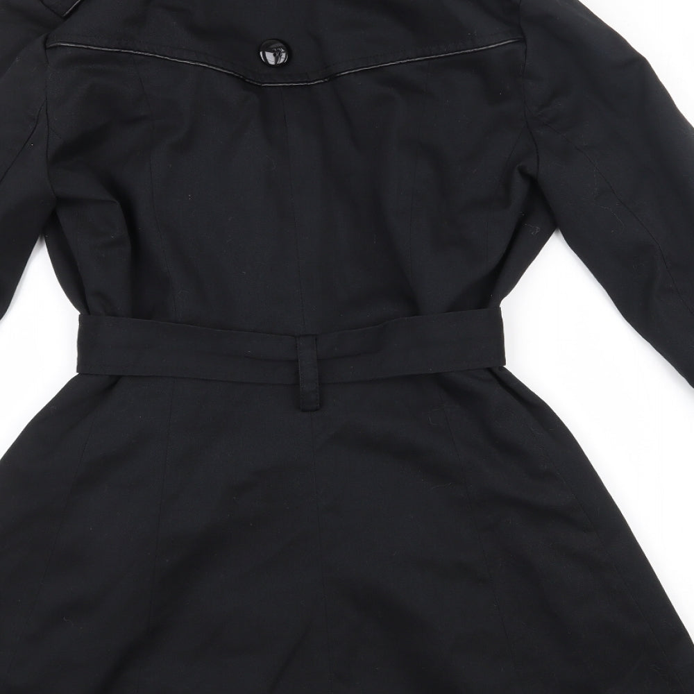 New Look Womens Black   Trench Coat Coat Size 10  Button