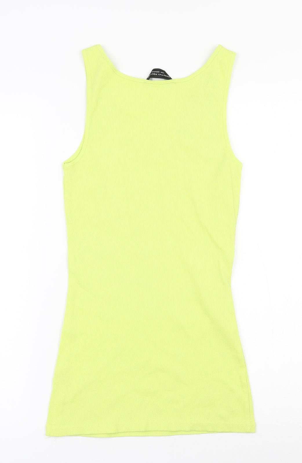 Dorothy Perkins Womens Yellow  Cotton Basic Tank Size 14 Scoop Neck