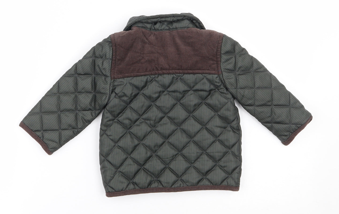 George Boys Green   Quilted Coat Size 6-9 Months   Snap