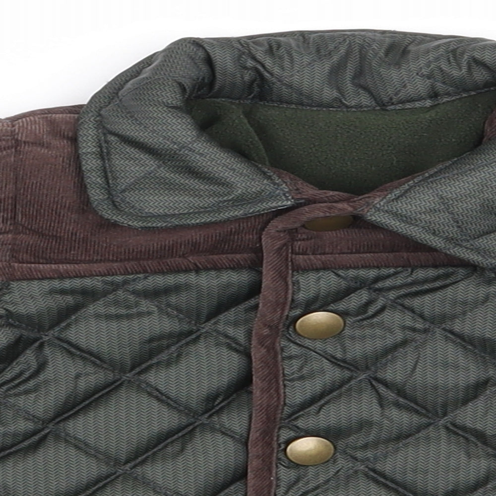 George Boys Green   Quilted Coat Size 6-9 Months   Snap