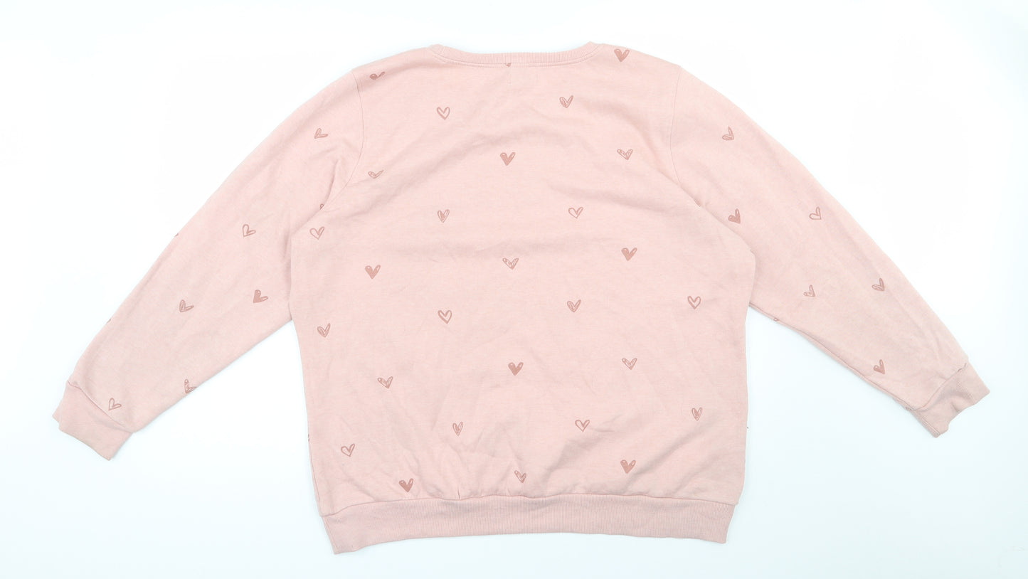 Avon Womens Pink  Polyester Pullover Sweatshirt Size 20  Pullover - Heart print