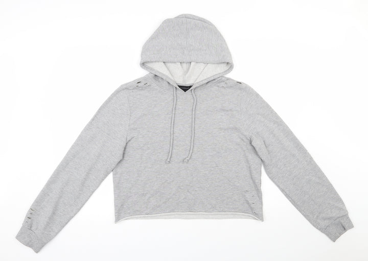 Atmosphere Womens Grey Polyester Pullover Sweatshirt Size 14 Pullover - cropped, distressed