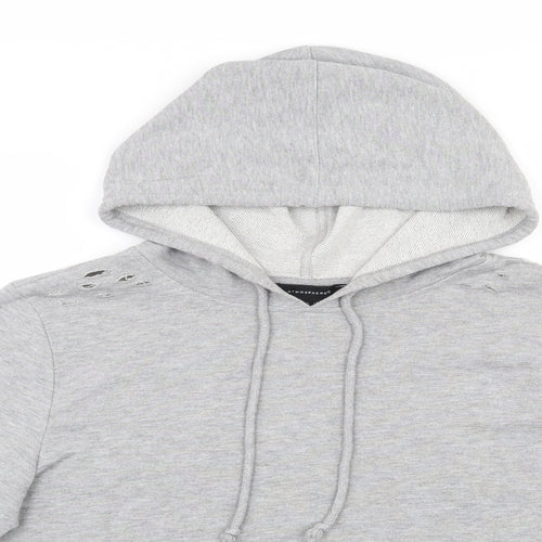 Atmosphere Womens Grey  Polyester Pullover Sweatshirt Size 14  Pullover - cropped, distressed