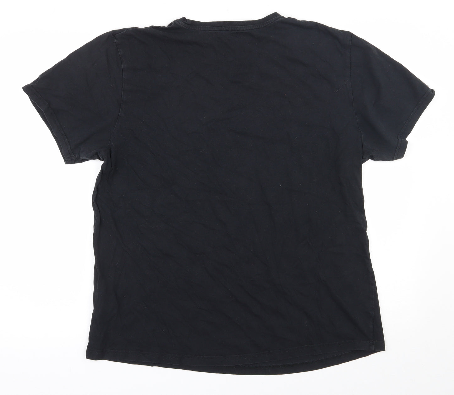 The Rolling Stones Mens Black  Cotton  T-Shirt Size XL Round Neck