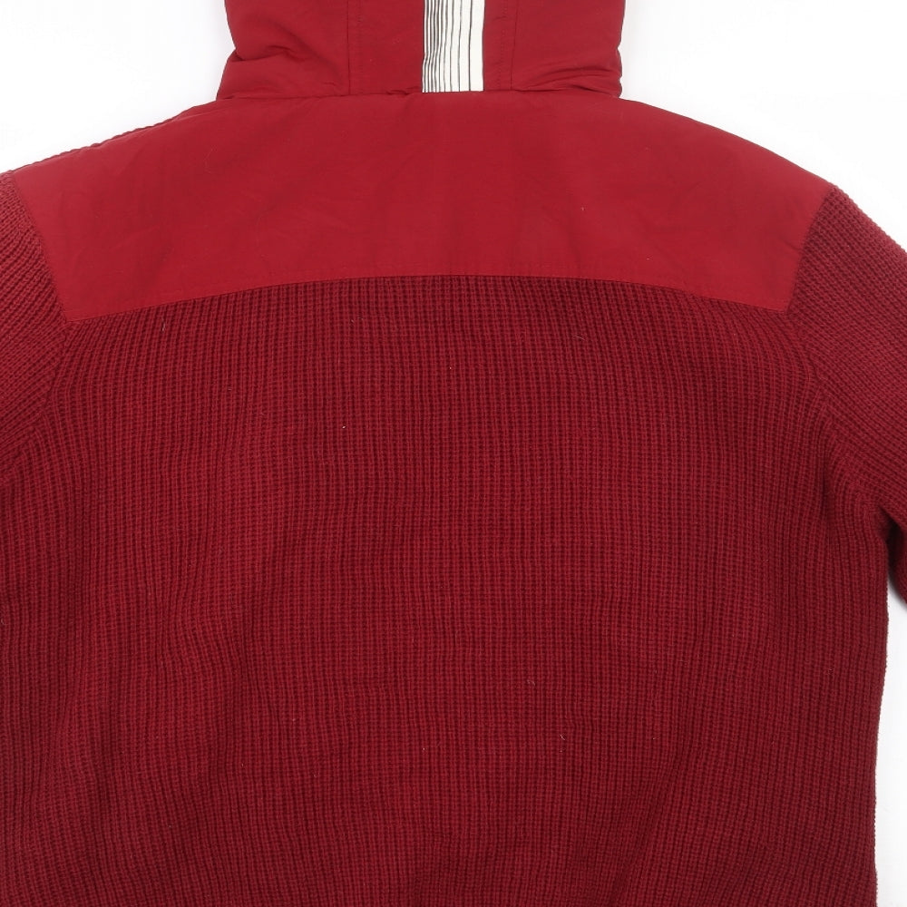 Crosshatch Mens Red   Jacket Coatigan Size L  Zip