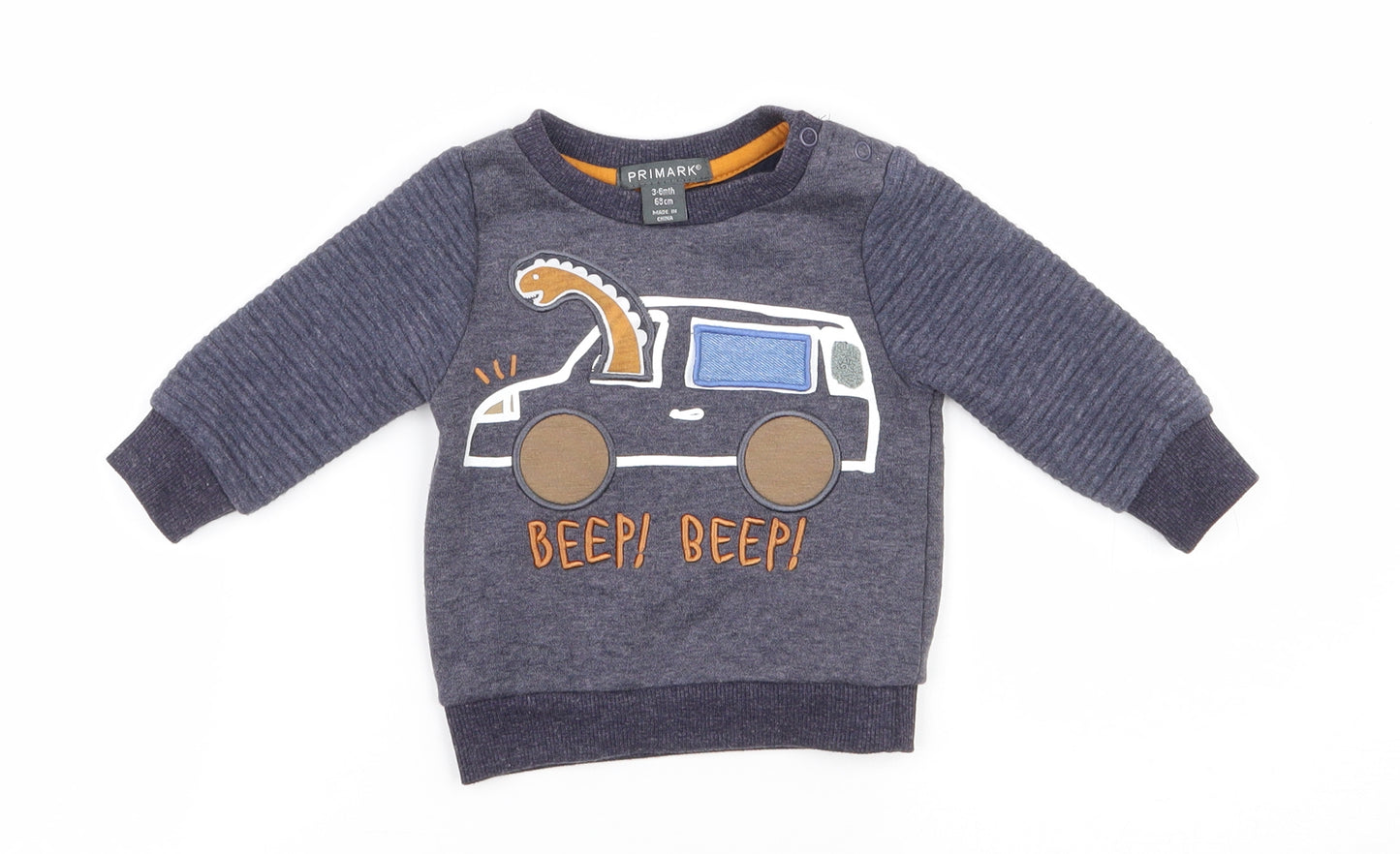 Primark Boys Blue  Polyester Pullover Jumper Size 3-6 Months  Pullover