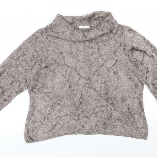 Marks and Spencer Womens Brown Roll Neck  Viscose Pullover Jumper Size 22
