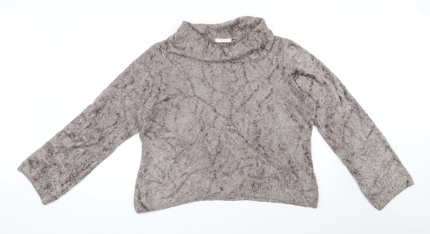 Marks and Spencer Womens Brown Roll Neck  Viscose Pullover Jumper Size 22