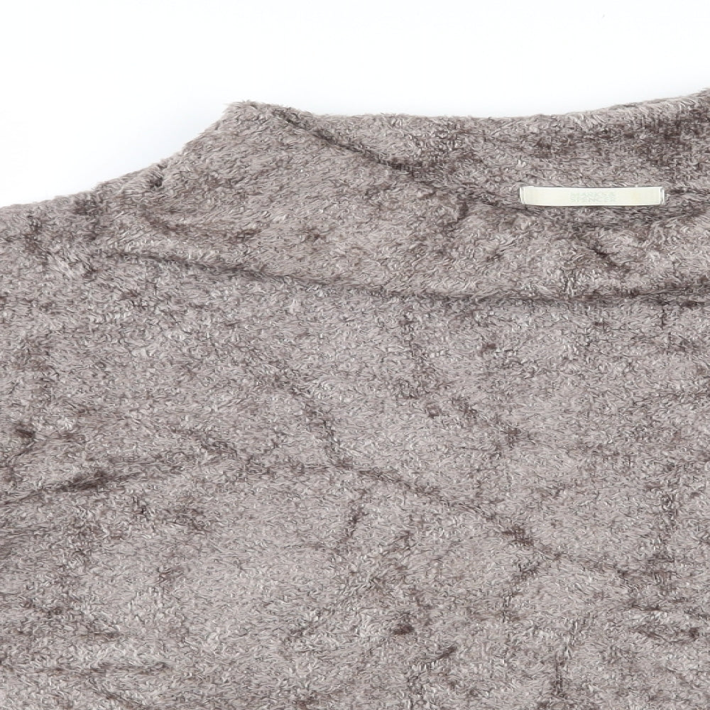 Marks and Spencer Womens Brown Roll Neck  Viscose Pullover Jumper Size 22