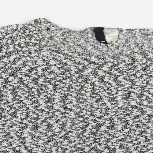 H&M Womens White Round Neck  Polyester Pullover Jumper Size M   - Cropped