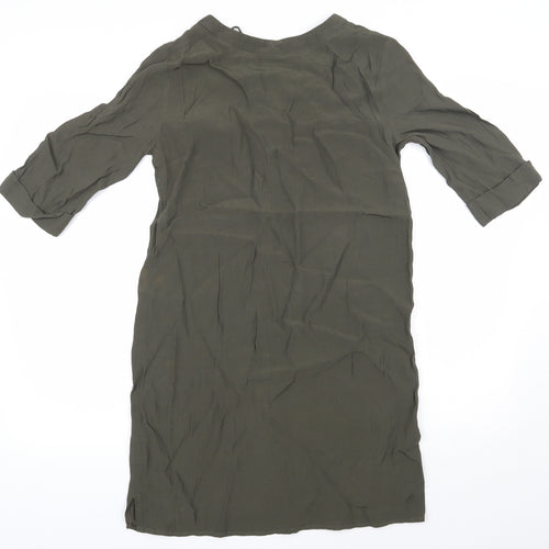 Oasis Womens Green  Viscose Shift  Size 10  V-Neck Pullover